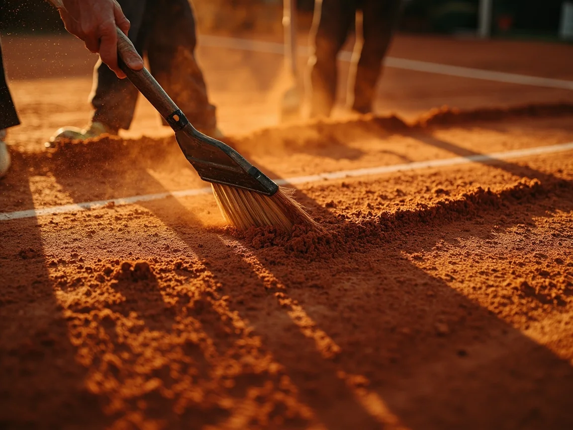 Tennis clay court preparation visual