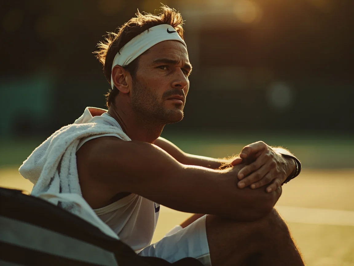 Tennis courtside focus and mental-game visual